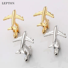 Load image into Gallery viewer, Hot Sale Real Tie Clip Fashion Plane Styling Cuff links Mens Metal AirPlane Cufflinks For Mens Lepton Plane Design Cufflinks