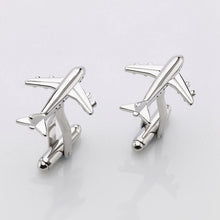 Load image into Gallery viewer, Hot Sale Real Tie Clip Fashion Plane Styling Cuff links Mens Metal AirPlane Cufflinks For Mens Lepton Plane Design Cufflinks